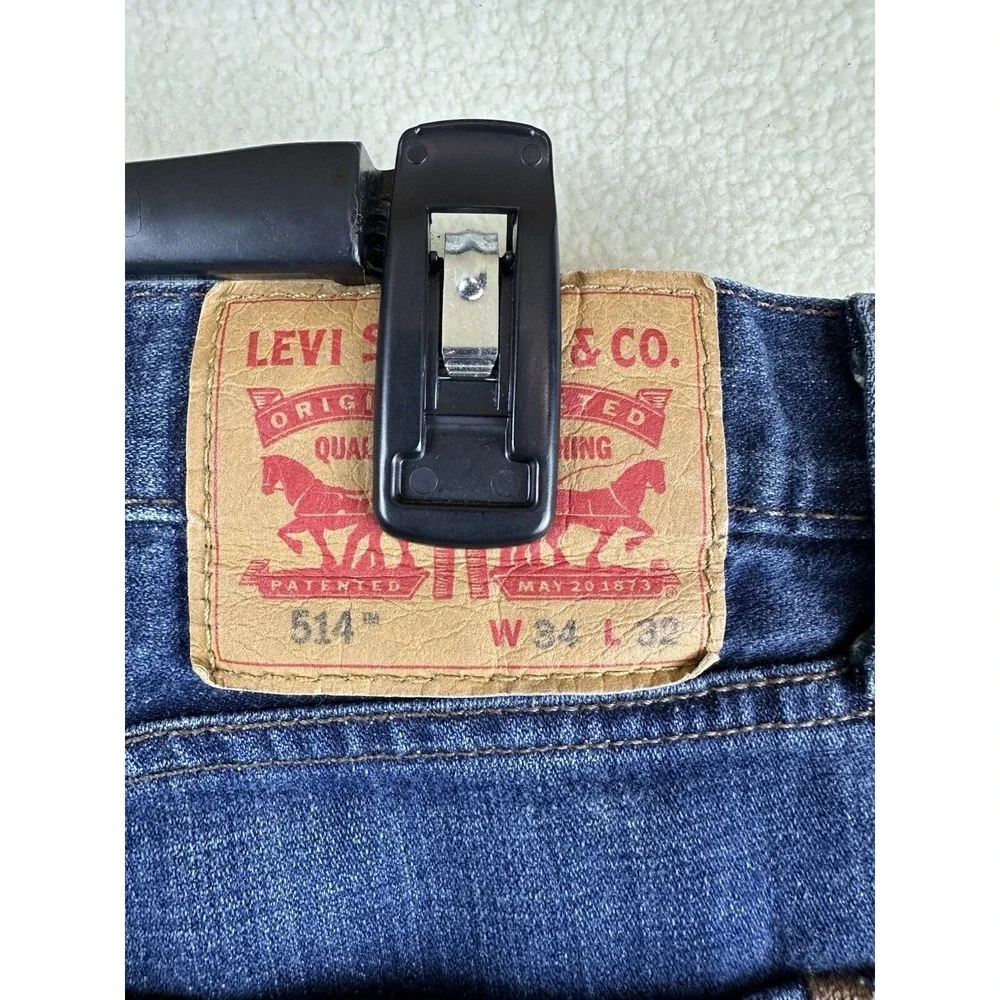 Levi's 514 Jeans Mens Size 34x32 Slim Straight Dark Wash Cotton